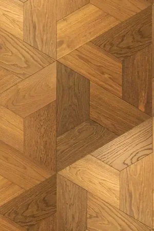 Certifié Parquet Contrecollé - Chêne- Trapèze - Verni- Fumé