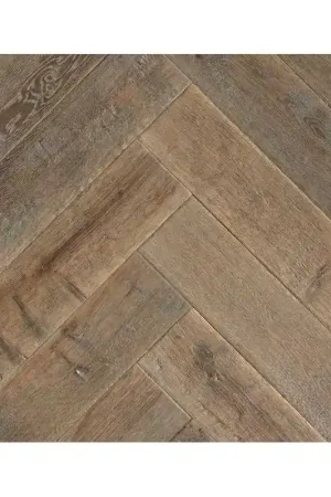 Authentique Parquet Chêne Contrecollé - Vieille Ferme Old Church - Baton Rompu- larg. 12.5 m