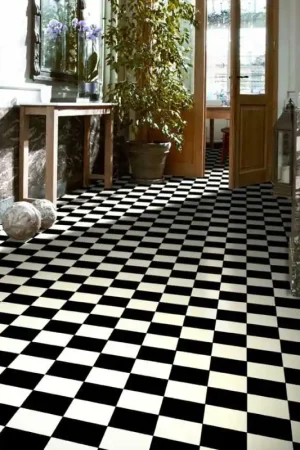 Seulement Aujourd'hui Revêtement sol PVC Atlantic Tiles Damier Noir et Blanc