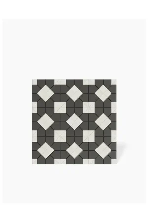 Bon Marché Carrelage Imitation Mosaïque Effet Cabochon Noir et Blanc - 28x28cm - FV2702097