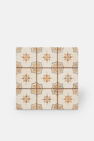 Authentique Carrelage retro pour sol 33x33cm - décor brun -orangé - FS1136002