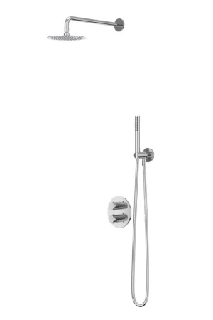 Achetez Aujourd'hui IVY Bond Ensemble de douche de tête - encastré - inverseur d‘arrêt 2 voies - bras de plafond 30 cm - douche de tête slim ronde 30 cm - barre de douche avec sortie - flexible de douche 150 cm - douchette 3 jets - Chrome