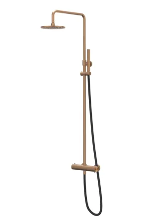 Vente Flash IVY Concord Ensemble de douche pluie - apparent - pomme de douche principale medium 20 cm - douchette barreau - Inox 316 - cuivre brossé mat PVD