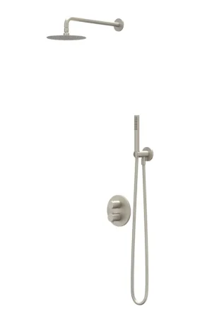 Achat Immédiat IVY Bond Ensemble de douche pluie - encastré - inverseur-arrêt 2 voies - bras mural 40 cm - grande douche de tête slim ronde 25 cm - support avec sortie - flexible de douche 150 cm - douchette 3 fonctions - Nickel brossé PVD