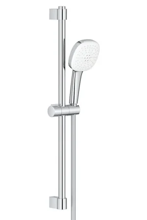 Vente Flash GROHE Tempesta 110 Cube Ensemble barre de douche - 60cm - douchette à main carrée - 2 types de jets - 5,6 l/min - flexible de douche lisse - chrome