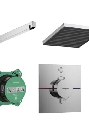 Acheter Direct Hansgrohe Showerselect Ensemble de douche - élément encastré - mitigeur thermostatique - pomme de tête - ecosmart - bras de douche - chrome