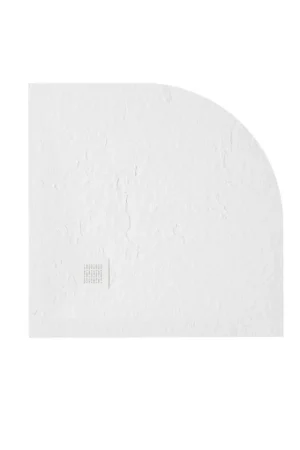 ZEZA Grade receveur de douche - 100x100cm - antidérapant - antibactérien - marbre minéral - quart rond - blanc mat Expédition Rapide