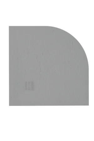 Vente Flash ZEZA Grade receveur de douche - 80x80cm - antidérapant - antibactérien - marbre minéral - quart de rond - mat cemento (gris)