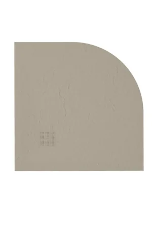 ZEZA Grade receveur de douche - 70x70cm - antidérapant - antibactérien - marbre minéral - quart de rond - mat crème (taupe) Expédition Rapide