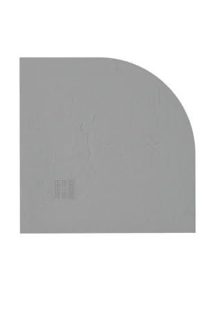 ZEZA Grade receveur de douche - 70x70cm - antidérapant - antibactérien - marbre minéral - quart de rond - mat cemento (gris) Offre Spéciale