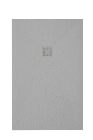 ZEZA Grade Bac de Douche - 100x90cm - antidérapant - antibactérien - marbre minéral - rectangulaire - mat perla (gris clair) Offre Du Jour