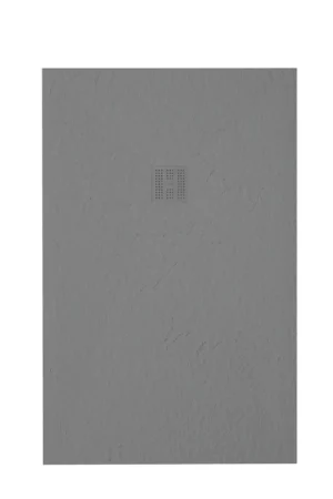 ZEZA Grade receveur de douche - 80x90cm - antidérapant - antibactérien - marbre minéral - rectangulaire - mat cemento (gris) Promotion