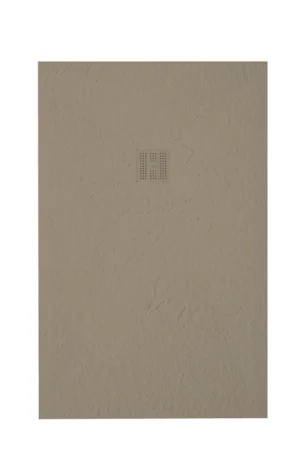 ZEZA Grade receveur de douche - 80x130cm - antidérapant - antibactérien - marbre minéral - rectangulaire - mat crème (taupe) Affaire À Saisir