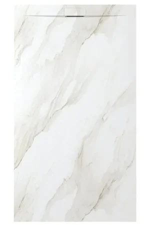 Acheter Direct Zenon Essenza Minimal receveur de douche - 120x80cm - antidérapant - antibactérien - marbre minéral - rectangulaire - Marble gold (blanc)