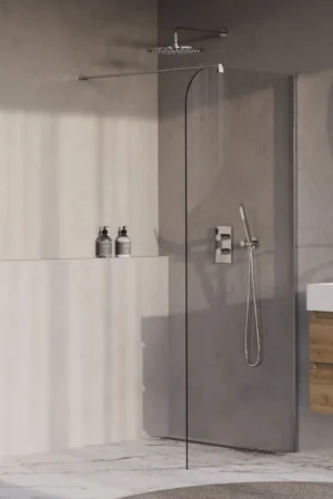 Acheter Direct BRAUER Orion Paroi de douche fixe - 90x200cm - verre transparent - revêtement en verre - chrome brillant