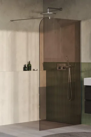 Achetez Aujourd'hui BRAUER Orion Paroi de douche à l‘italienne - 120x200cm - verre bronze - revêtement de verre - PVD - inox brossé