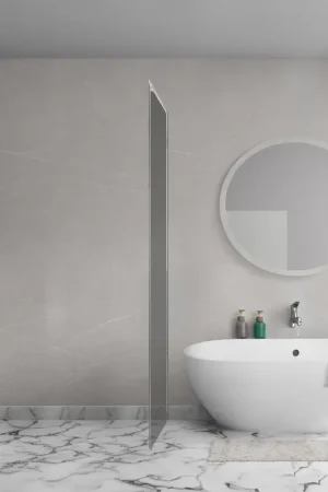 Affaire À Saisir Aqua Vista Oria Cuadra Paroi latérale - 90x200cm - avec kit de montage - pour cabine de douche - verre fumé - chrome