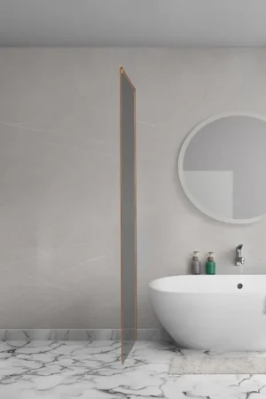 Aqua Vista Oria Cuadra Paroi latérale - 80x200cm - avec kit de montage - pour cabine de douche - verre fumé - cuivre brossé Petit Prix