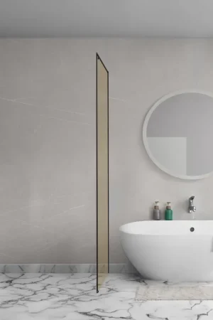Aqua Vista Oria Cuadra paroi latérale - 100x200cm - avec kit de montage - pour cabine de douche - verre champagne - Noir mat Seulement Aujourd'hui