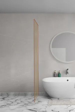 Aqua Vista Oria Cuadra paroi latérale - 100x200cm - avec kit de montage - pour cabine de douche - verre champagne - Cuivre brossé Seulement Aujourd'hui