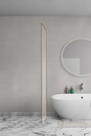 Aqua Vista Oria Cuadra paroi latérale - 60x200cm - avec kit de montage - pour cabine de douche - Cuivre brossé Top Vente