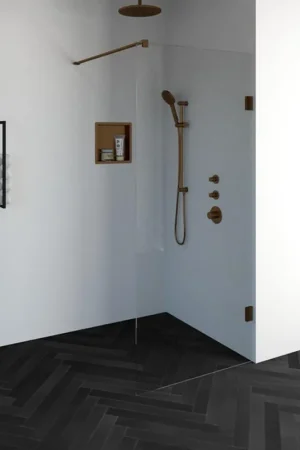 BRAUER Créer Douche à l‘italienne - 90x200cm - sans profil - anti-calcaire - verre de sécurité 8mm - cuivre Pas Cher