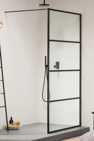 Acheter En Ligne Sealskin Soho paroi de douche à l‘italienne 120x210cm avec verre transparent profil noir mat et verre transparent