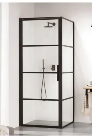 Acheter Direct Sealskin Soho paroi latérale pour combinaison avec une porte pivotante 70x210cm avec profil noir et verre transparent