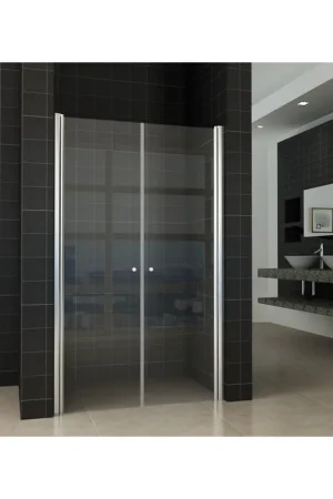 Wiesbaden Lagos porte battante dans niche 1200 x 2000 x 6 mm verre clair nano chrome Dernier Modèle