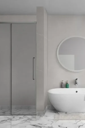 Aqua Vista Lokla Porte de niche - 130x200cm - incl. kit de montage - verre fumé - gunmetal mat Livraison Express