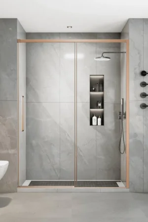 Aqua Vista Lokla Porte de niche - 120x200cm - incl. kit de montage - cuivre brossé Prix Réduit