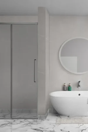 Aqua Vista Lokla Porte de niche - 120x200cm - incl. kit de montage - verre fumé - gunmetal Pas Cher