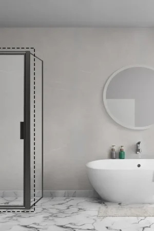 Aqua Vista Diasi Porte de niche - 90x200cm - 8mm - verre clair avec revêtement nano - cadre - noir mat Prix Promo