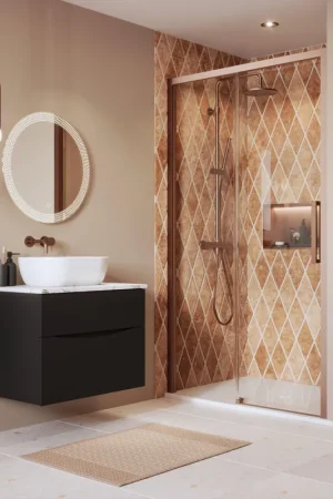 Achetez Aujourd'hui Crosswater Asura Porte coulissante - 8mm - 120cm - bronze brossé
