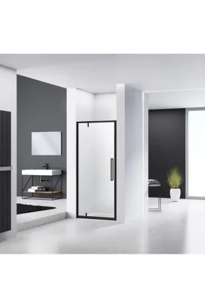 Affaire À Saisir Van Rijn Products ST04 Porte de niche - 90x200cm - verre clair - épaisseur 6mm - noir