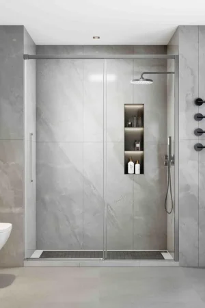 Aqua Vista Lokla Porte de niche - 120x200cm - incl. kit de montage - inox brossé Vente Flash