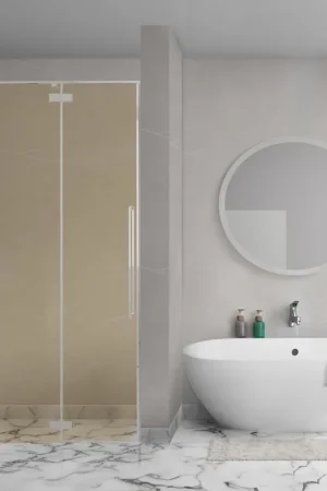 Affaire À Saisir Aqua Vista Oria Linea porte de niche - 80x200cm - incl. kit de montage - verre champagne - inox brossé
