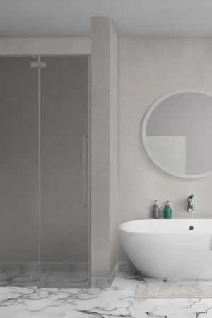 Aqua Vista Oria Linea porte de niche - 100x200cm - incl. kit de montage - verre fumé - gunmetal (anthracite) Nouveauté
