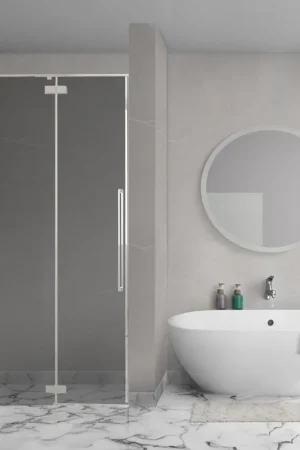 Aqua Vista Oria Linea porte de niche - 100x200cm - incl. kit de montage - verre fumé - chrome Vente Directe