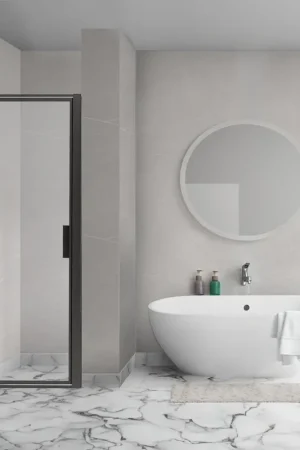 Aqua Vista Diasi Porte de niche - 100x200cm - 8mm - verre transparent avec revêtement nano - cadre - noir mat Solde