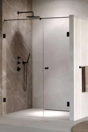 Achat Immédiat BRAUER Void Carving Porte de niche - 2 pièces - 150x200cm - Porte battante 70cm murale - revêtement verre - réversible - verre clair - noir mat