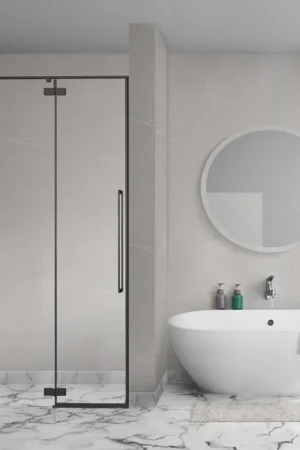 Aqua Vista Oria Linea porte de niche - 140x200cm - incl. kit de montage - Noir mat Bon Plan