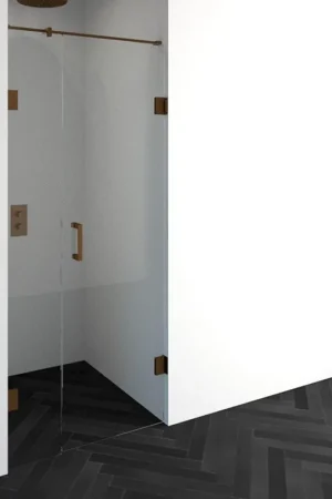 Vente Flash BRAUER Créer porte de douche 90x200cm 2 pièces sans cadre avec anti-calcaire et verre de sécurité 8mm cuivre
