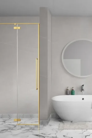 Aqua Vista Oria Linea porte de niche - 120x200cm - incl. kit de montage - Or brossé Acheter En Ligne