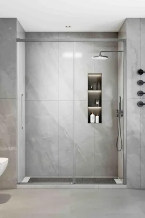 Aqua Vista Lokla Porte de niche - 160x200cm - incl. kit de montage - inox brossé Offre Limitée