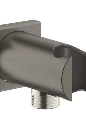 Affaire À Saisir GROHE Rainshower Coude d‘alimentation mural - 1/2" - avec support - rosace carrée - Hard Graphite brossé