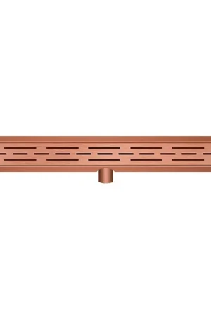 Wiesbaden Caniveau de douche avec bride et grille 80 x 7 cm bronze brossé cuivre PVD Offre Spéciale