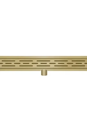 Wiesbaden Caniveau de douche avec bride et grille 100 x 7 cm laiton brossé PVD Usine Directe