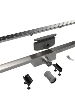 Affaire À Saisir Easy Drain Compact caniveau de douche 6x70cm plaque simple avec sortie latérale 50mm inox