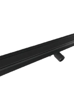 Aco ShowerDrain C caniveau de douche acier inoxydable avec bride de sol avec grille massive, 70mm de large, siphon 30mm 885mm profondeur d’encastrement 65mm avec évacuation latérale noir signal Solde